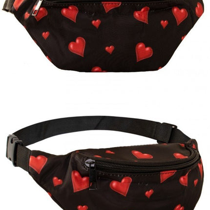 Heuptasje Zwart Met Hartjes van PartyXplosion koop je bij Partywinkel