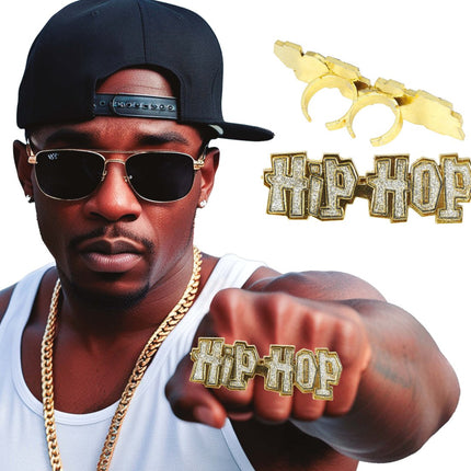 Hip Hop Ring Goud Hip Hop van Fiestas Guirca koop je bij Partywinkel