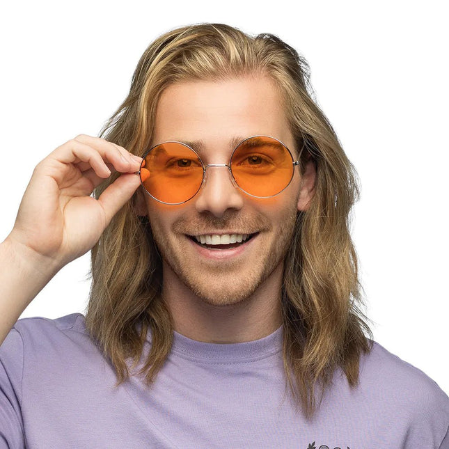 Hippie 60S Bril Oranje Xl - Partywinkel - 8712026445643