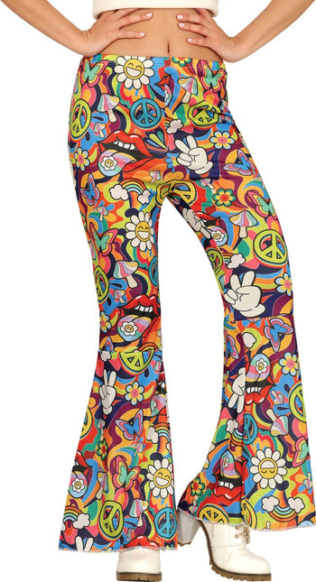 Hippie 60S Broek Gekleurd Dames - Partywinkel - 8434077271612
