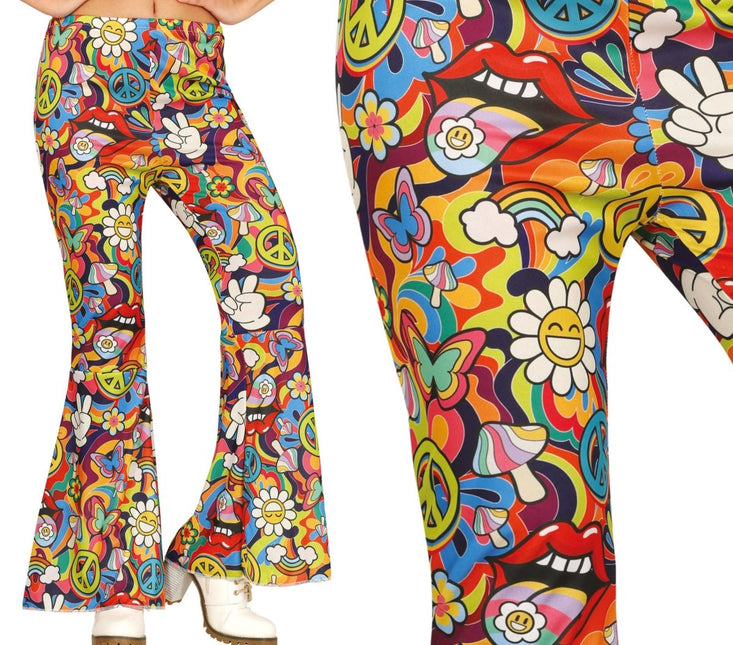 Hippie 60S Broek Gekleurd Dames - Partywinkel - 8434077271612
