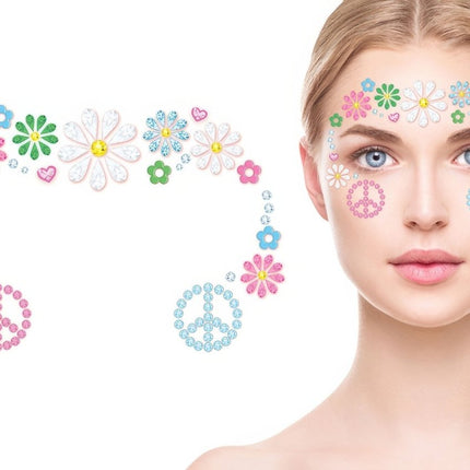 Hippie 60S Gezicht Stickers van Fiestas Guirca koop je bij Partywinkel