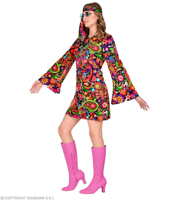 Hippie 60S Jurk Dames Bloemen - Partywinkel - 8003558293094