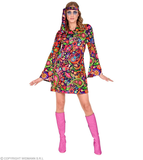 Hippie 60S Jurk Dames Bloemen - Partywinkel - 8003558293094