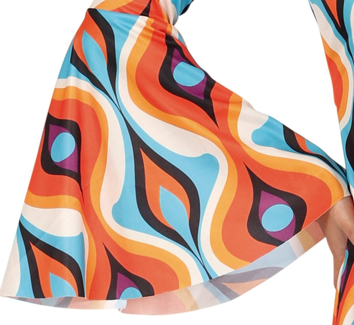 Hippie 60S Kostuum Blauw Oranje Dames - Partywinkel - 8434077860632