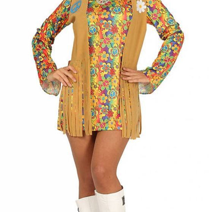 Hippie 60S Kostuum Bruin Dames van Fiestas Guirca koop je bij Partywinkel
