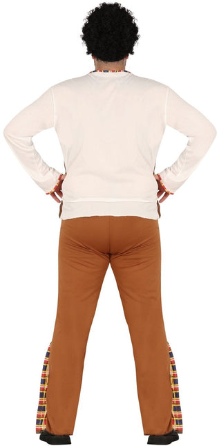 Hippie 60S Kostuum Bruin Wit Heren van Fiestas Guirca koop je bij Partywinkel