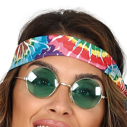 Hippie 60S Kostuum Gekleurd Dames Met Bruin Vest van Fiestas Guirca koop je bij Partywinkel