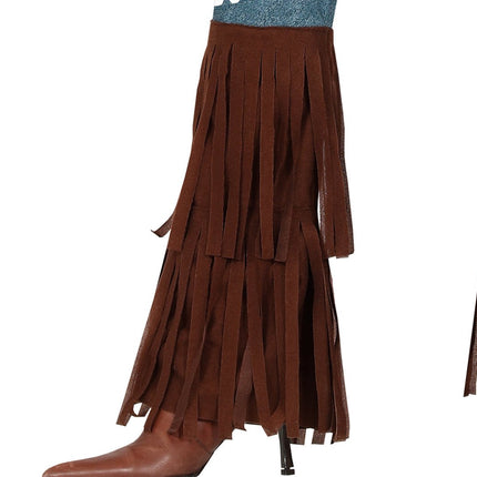 Hippie 60S Kostuum Gekleurd Dames Met Bruin Vest van Fiestas Guirca koop je bij Partywinkel