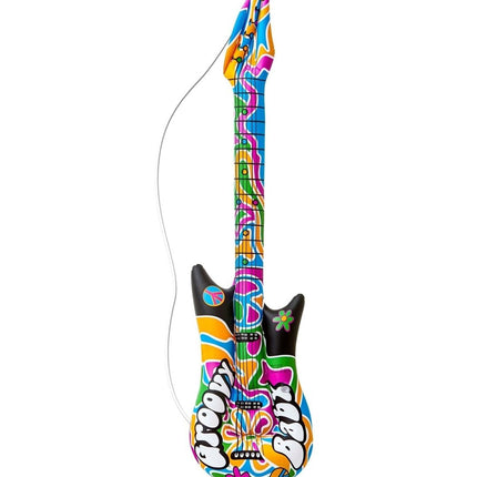 Hippie 60S Opblaas Gitaar 1,05m van Widmann koop je bij Partywinkel