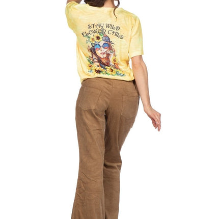Hippie 60S Shirt Geel Dames van Wilbers & Wilbers koop je bij Partywinkel