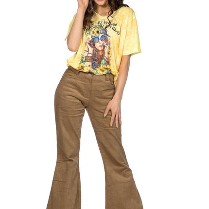 Hippie 60S Shirt Geel Dames van Wilbers & Wilbers koop je bij Partywinkel