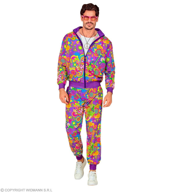 Hippie 60S Trainingspak Fout Paars - Partywinkel - 8003558451418