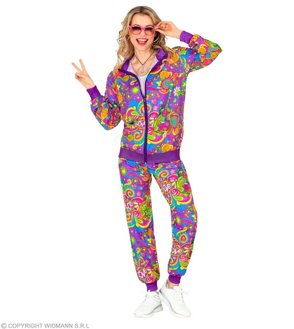 Hippie 60S Trainingspak Fout Paars - Partywinkel - 8003558451418
