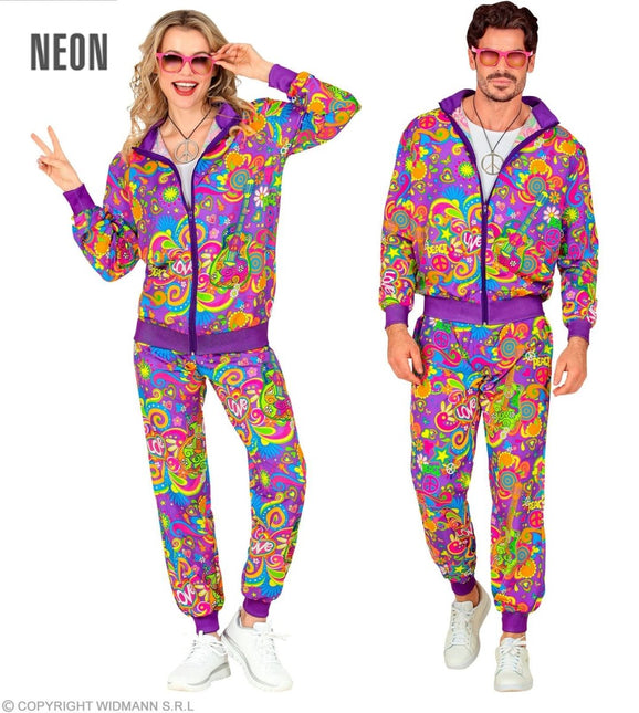 Hippie 60S Trainingspak Fout Paars - Partywinkel - 8003558451418