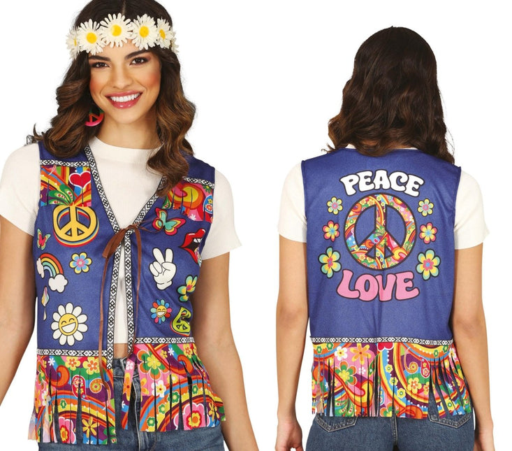Hippie 60S Vest Dames - Partywinkel - 8434077271438