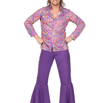 Hippie Blouse Bloemen Paars van Wilbers & Wilbers koop je bij Partywinkel