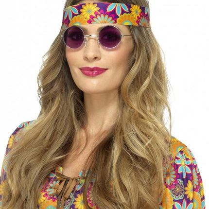 Hippie Bril Paars van Smiffys koop je bij Partywinkel