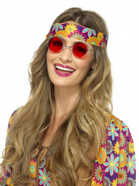 Hippie Bril Rood van Smiffys koop je bij Partywinkel