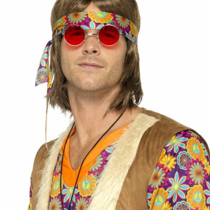 Hippie Bril Rood van Smiffys koop je bij Partywinkel