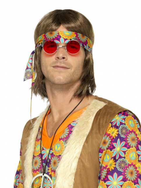 Hippie Bril Rood van Smiffys koop je bij Partywinkel