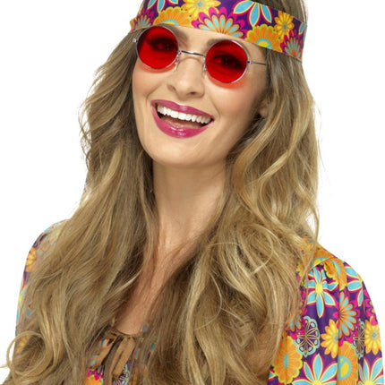 Hippie Bril Rood van Smiffys koop je bij Partywinkel