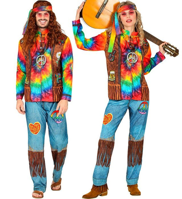 Hippie kostuum gekleurd Uni van Widmann koop je bij Partywinkel