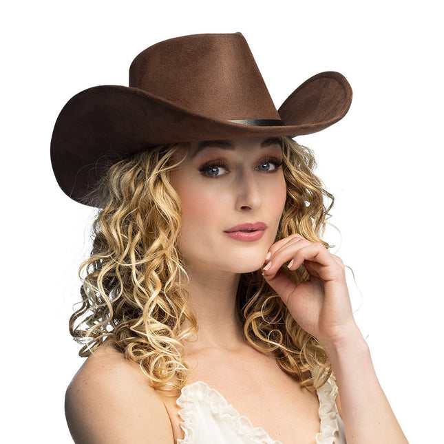 Hoed cowboy Bronco bruin van Boland koop je bij Partywinkel