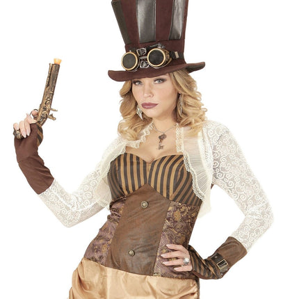 Hoed Steampunk Hoog Met Bril van Widmann koop je bij Partywinkel