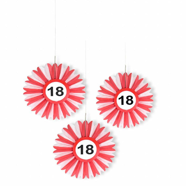 Honeycomb 18 Jaar Verkeersbord 25cm 3st van Folat koop je bij Partywinkel