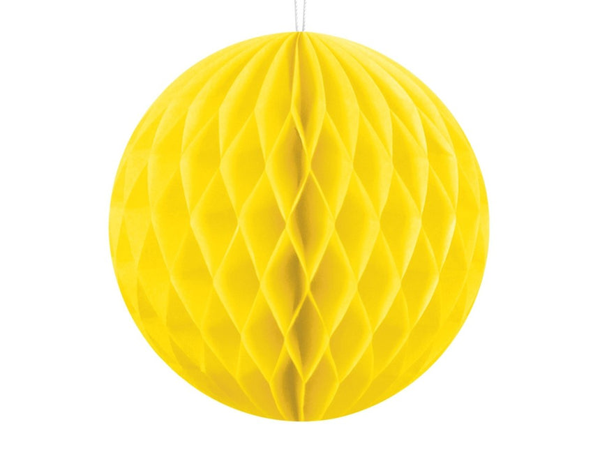 Honeycomb Bal Geel 10cm van Partydeco koop je bij Partywinkel