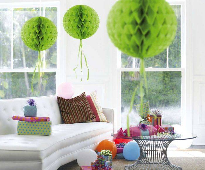 Honeycomb Bal Groen 30cm van Folat koop je bij Partywinkel