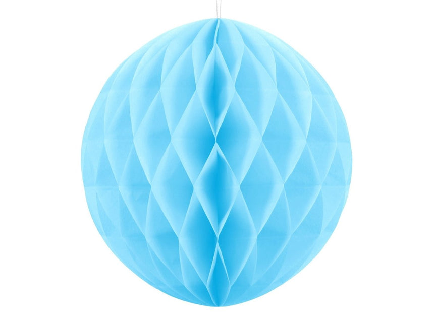 Honeycomb Bal Lichtblauw 40cm van Partydeco koop je bij Partywinkel