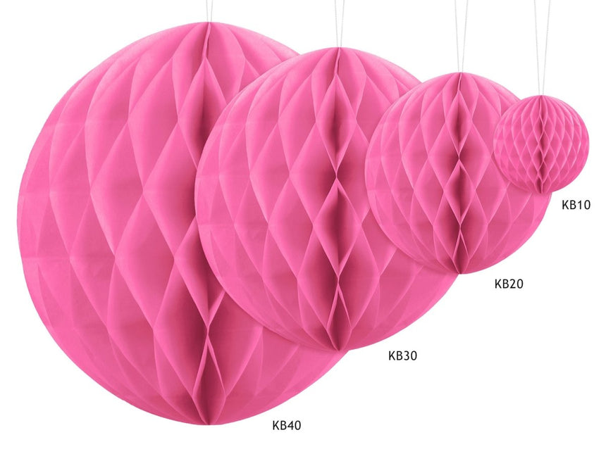 Honeycomb Bal Roze 30cm van Partydeco koop je bij Partywinkel