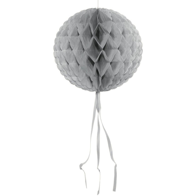 Honeycomb Bal Zilver 30cm van Folat koop je bij Partywinkel