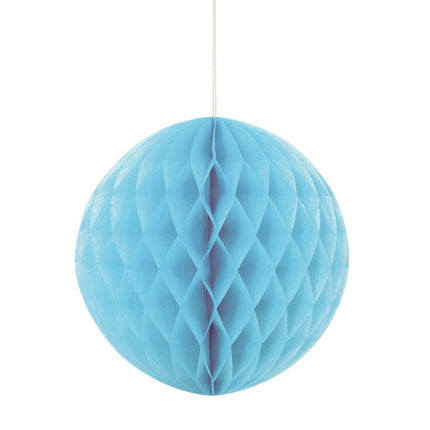 Honeycomb Bol Lichtblauw 20cm van Unique koop je bij Partywinkel