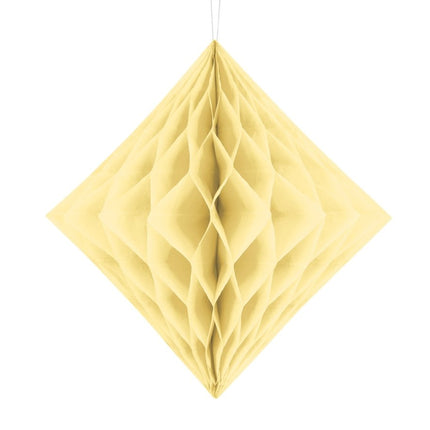 Honeycomb Diamant Lichtgeel 30cm van Partydeco koop je bij Partywinkel