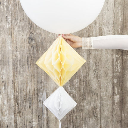 Honeycomb Diamant Lichtgeel 30cm van Partydeco koop je bij Partywinkel