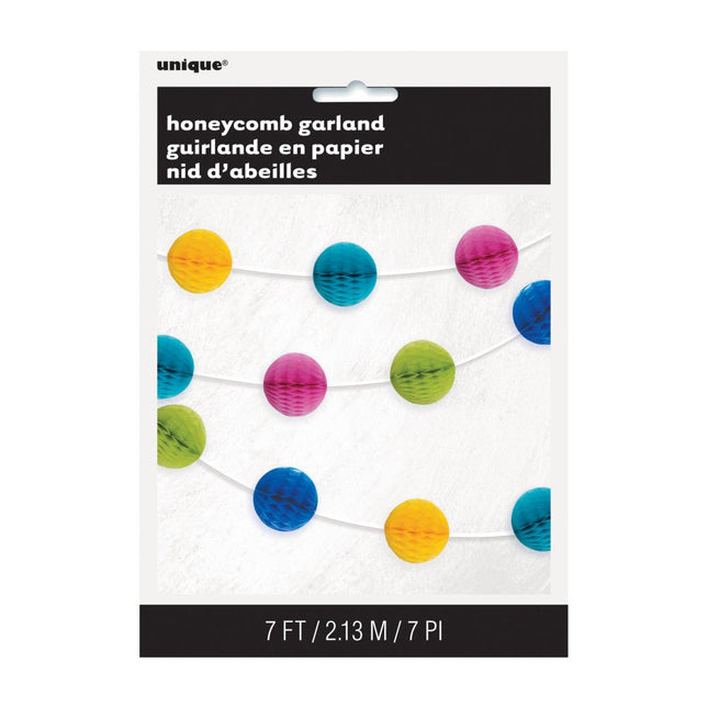 Honeycomb Slinger Gekleurd 2,2m van Unique koop je bij Partywinkel
