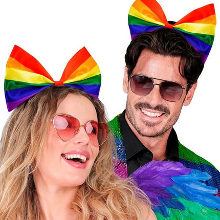 Hoofband Strik Regenboog van Widmann koop je bij Partywinkel