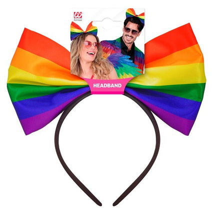 Hoofband Strik Regenboog van Widmann koop je bij Partywinkel