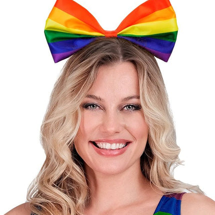 Hoofband Strik Regenboog van Widmann koop je bij Partywinkel
