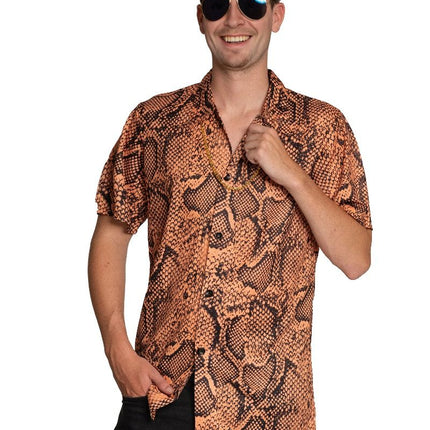 Chemise Snake Print Gold Men's