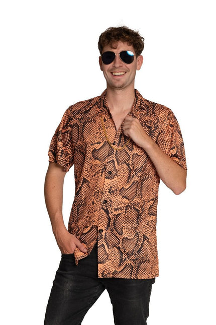 Chemise Snake Print Gold Men's
