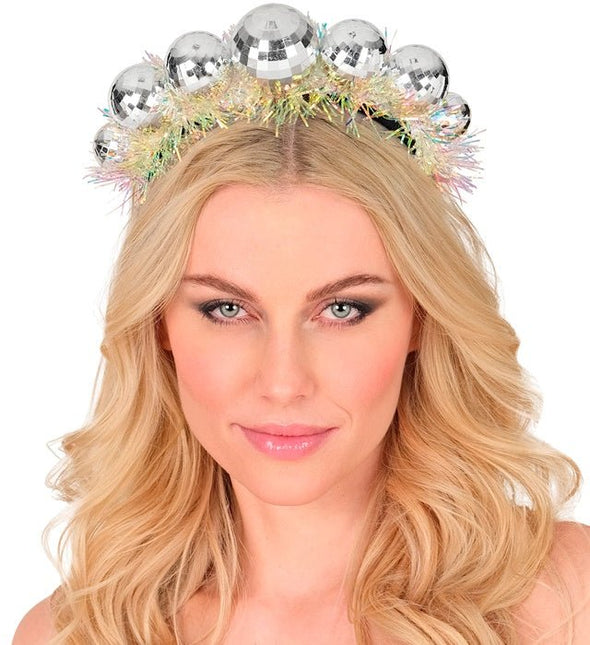 Hoofdband Disco Ballen Met Sliertjes van Widmann koop je bij Partywinkel