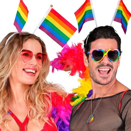 Hoofdband regenboog vlaggen van Widmann koop je bij Partywinkel