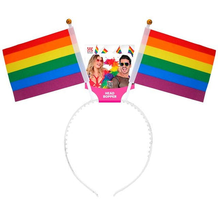 Hoofdband regenboog vlaggen van Widmann koop je bij Partywinkel