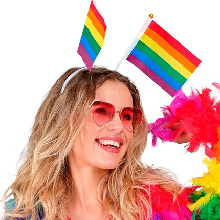 Hoofdband regenboog vlaggen van Widmann koop je bij Partywinkel