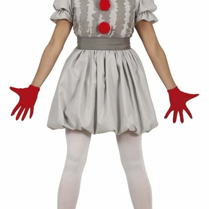 Horror Clown Halloween Kostuum Dames Grijs van Fiestas Guirca koop je bij Partywinkel