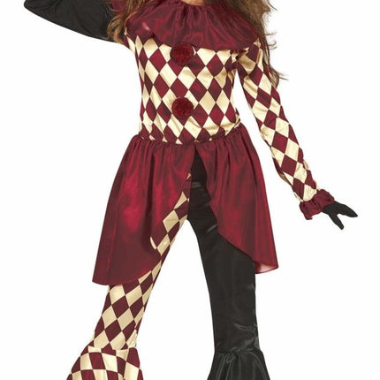 Horror Clown Halloween Kostuum Dames Rood Goud van Fiestas Guirca koop je bij Partywinkel